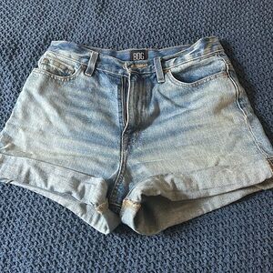 High Waisted Cuffed Jean Shorts
